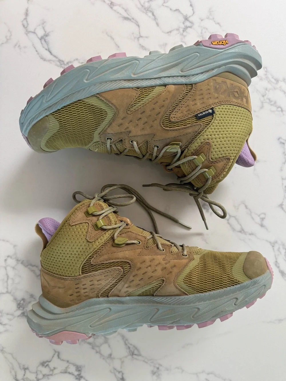 HOKA Anacapa 2 Mid GTX Hiking Boots - Green Moss / Agave - Women's Size 9.5B